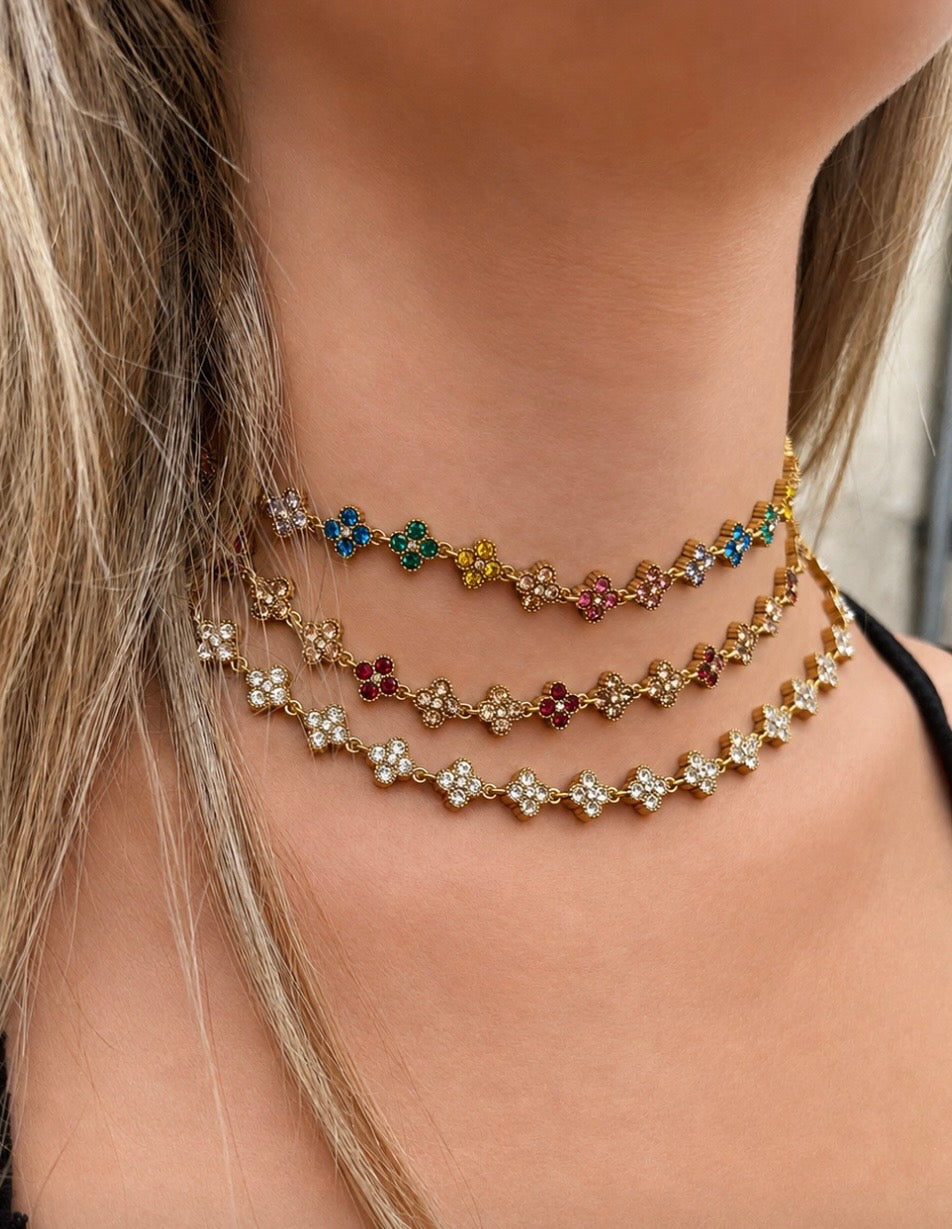 Collier trèfles en strass✨