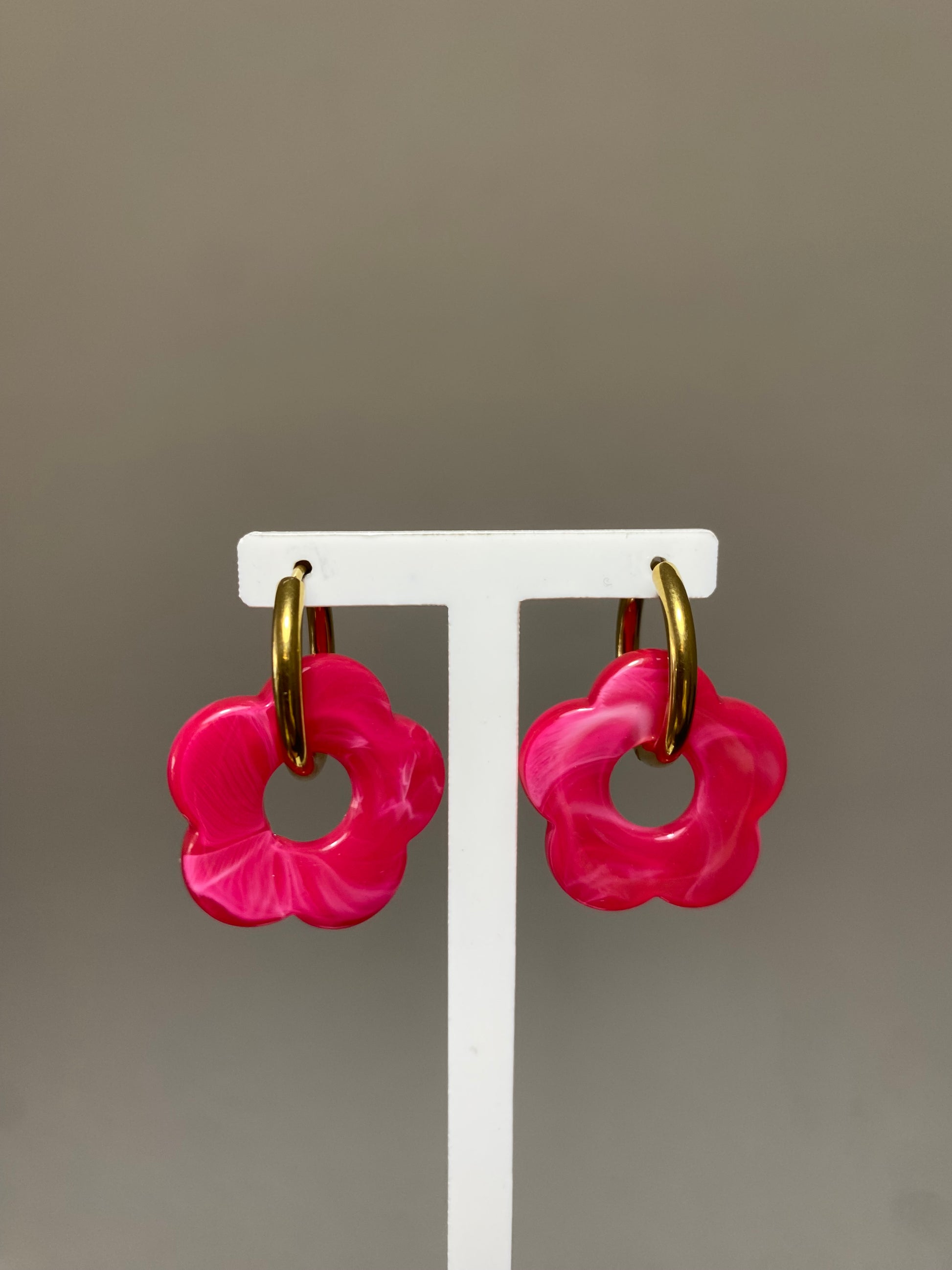 Boucles d’oreilles pampilles fushia