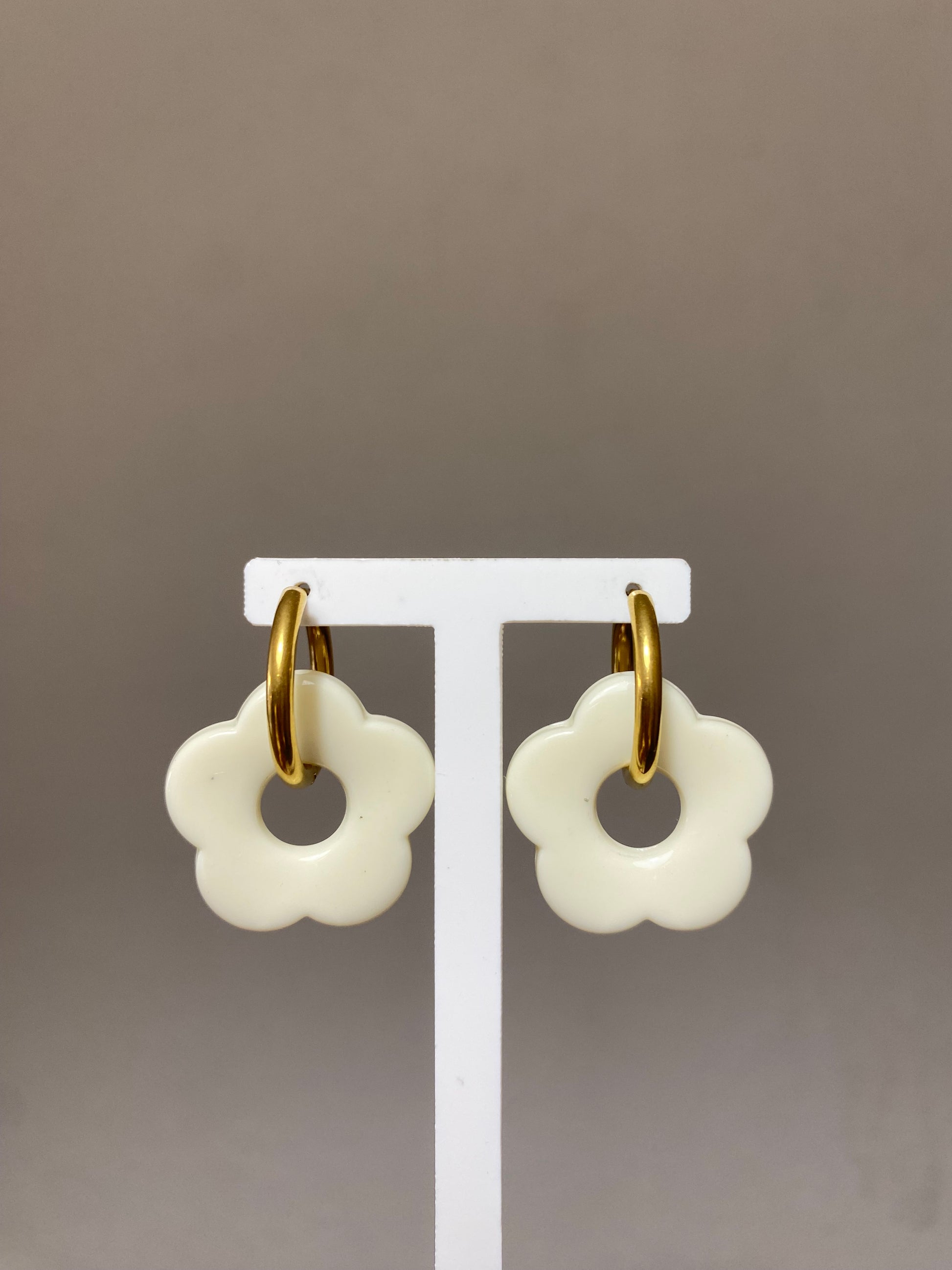 Boucles d’oreilles pampilles crème
