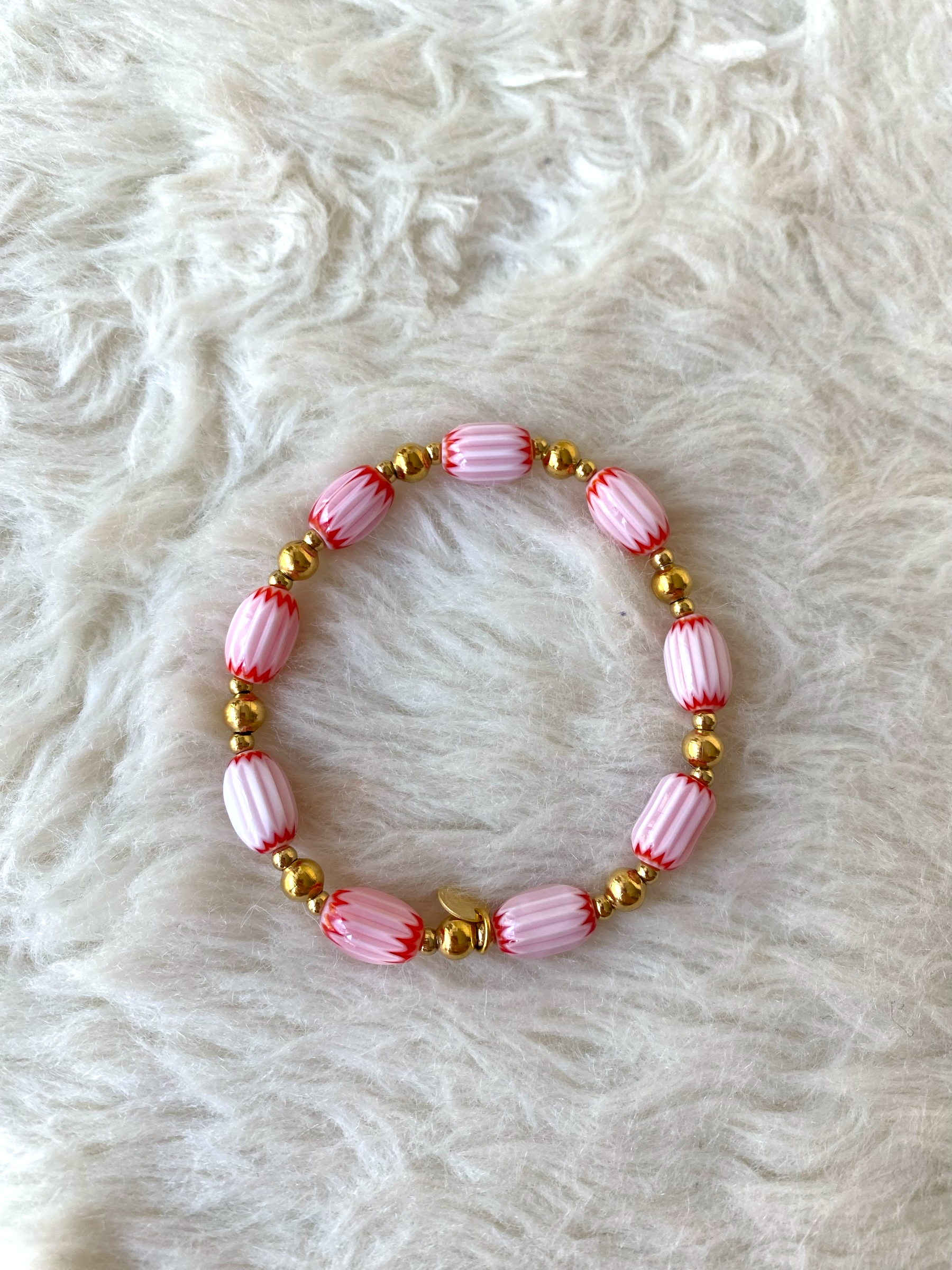 Bracelet élastique rose