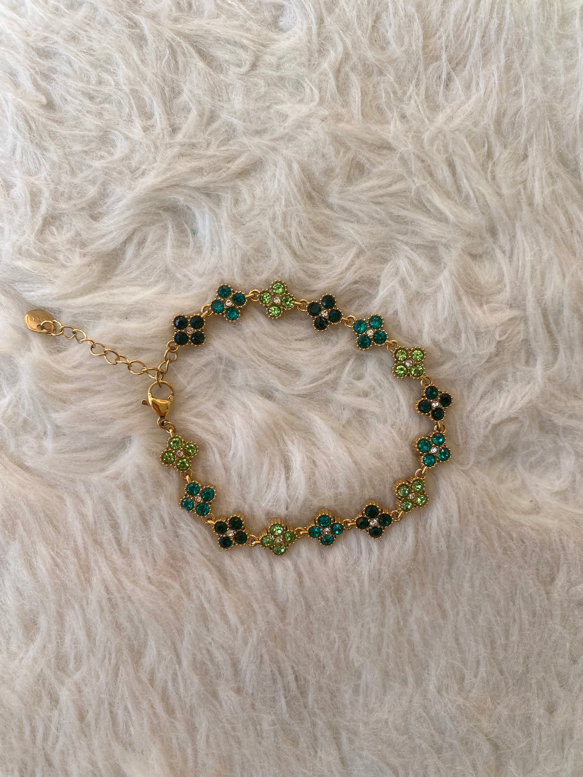 Bracelet trèfles vert
