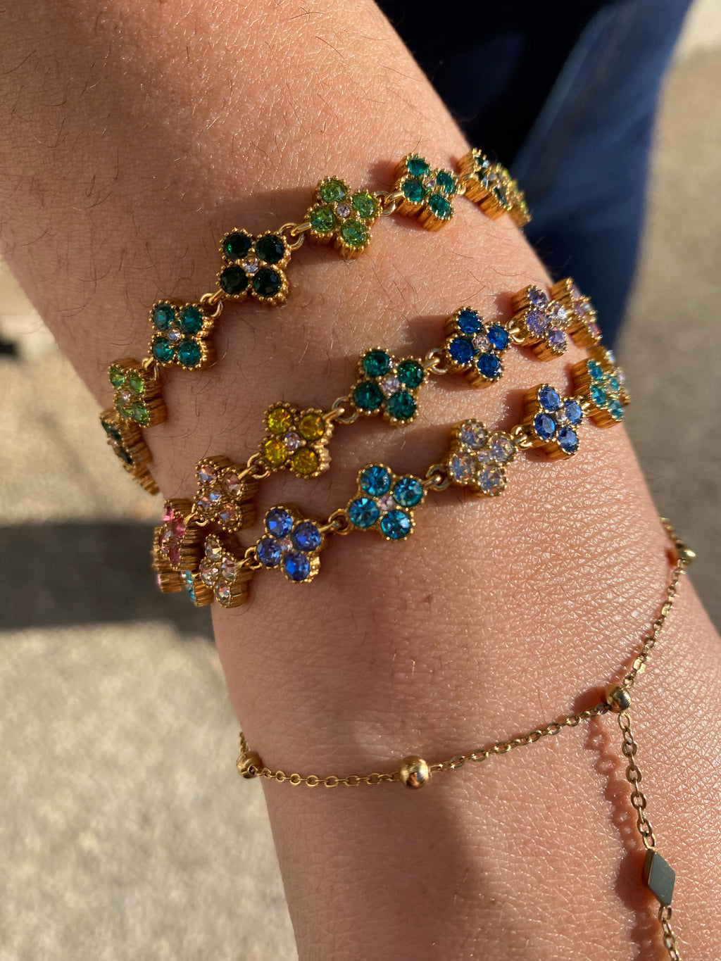 Bracelet trèfles vert